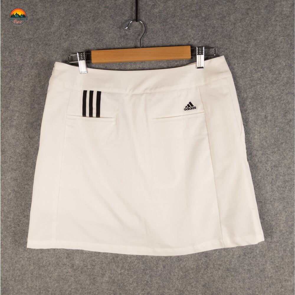 Adidas Climacool Mini Skort White Side Zip Pockets Tenniscore Golfcore Women's 4